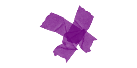 Purple X mark abstract digital art black background modern graphic design transparent textured cross shape overlay