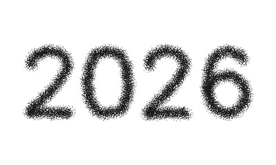 2026 Stipple Dots Typography Silhouette Icon