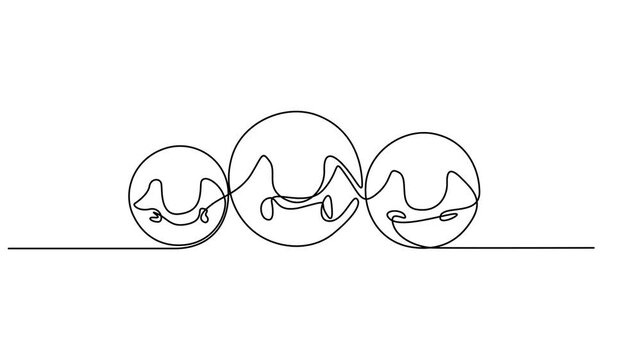 stylized Japanese takoyaki ball logo continuous one line drawing, Animated self drawing of continuous line draw stylized Japanese takoyaki ball logo label. Emblem seafood restaurant concept.