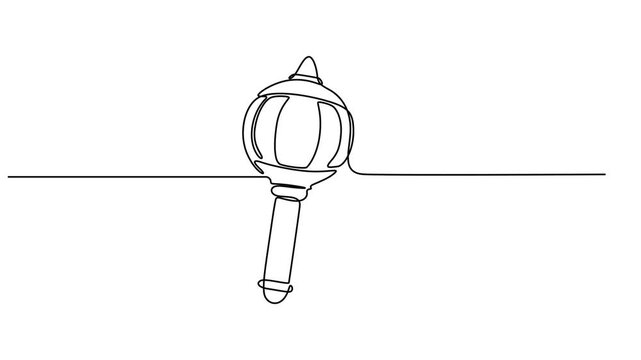 weapon of lord continuous one line drawing, A collection of various traditional Indian mace designs, also known as Gada, in a minimalist black and white style continuous one line drawing animation