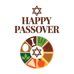 Elegant Happy Passover Vector Design.