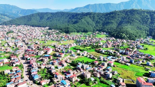 Adventure Aerial View Of Beautiful Asian City Architecture, Modern Buildings And Greenery, Clear Sky Daylight, Urban Growth And Development Environment, Community Cityscape, Captured On 11 April 2024