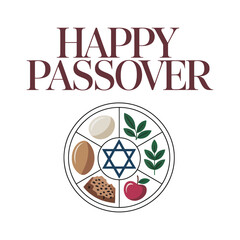Elegant Happy Passover Vector Design.