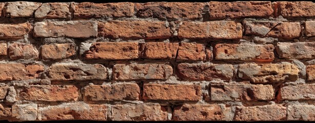 Obraz premium The Brick Wall Texture With Weathered Red Bricks And Rustic Mortar Background