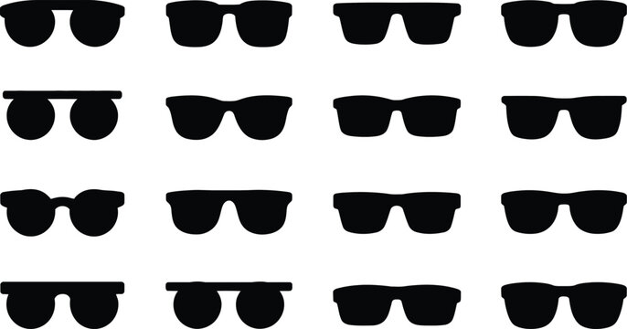 Black sunglasses silhouettes white eyewear