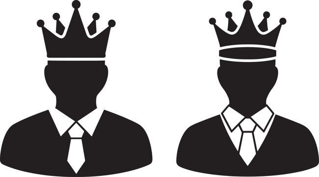 King silhouette with crown vector illustration icon