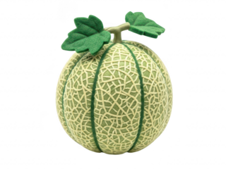 Green melons with leaves on a transparent background