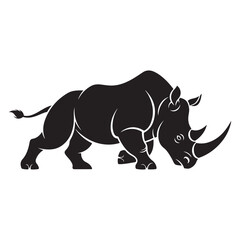 Obraz premium Majestic Rhino in the Wild – Powerful Symbol of Strength and Conservation