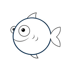 funny fish cartoon coloring