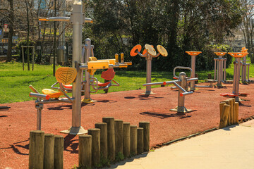 Modern street sports simulator. Urban environment, everything for people