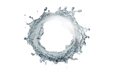 Dynamic scene of circular water burst with vibrant colors highlighting movement and creativity isolated on transparent background PNG