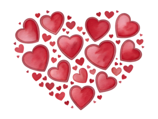 seamless pattern with red hearts