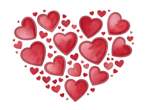 seamless pattern with red hearts - Powered by Adobe