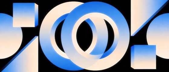 抽象形状が織りなす柔光の幾何学デザイン