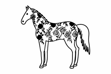 Obraz premium Black horse vector illustration