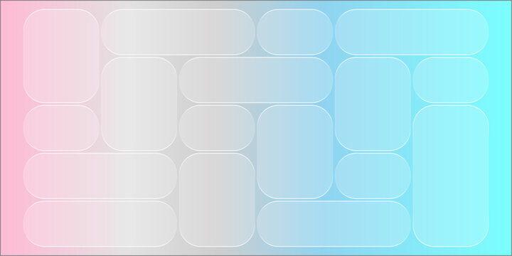 Futuristic transparent glass Bento Grid frames for website landing page. Digital banners UI templates design
