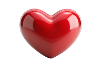 Shiny red heart on black background glossy shiny heart