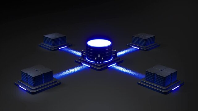 Futuristic Data Center Server Management Background