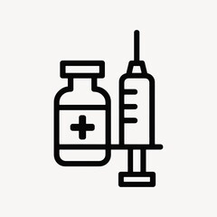 Medical injection icon illustration