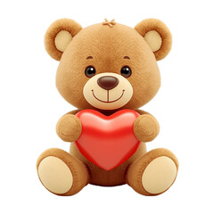 Fototapeta premium Teddy bear holding heart