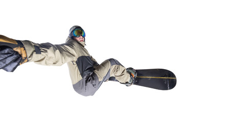 Snowboarding rider isolated on white background. © Artur Didyk