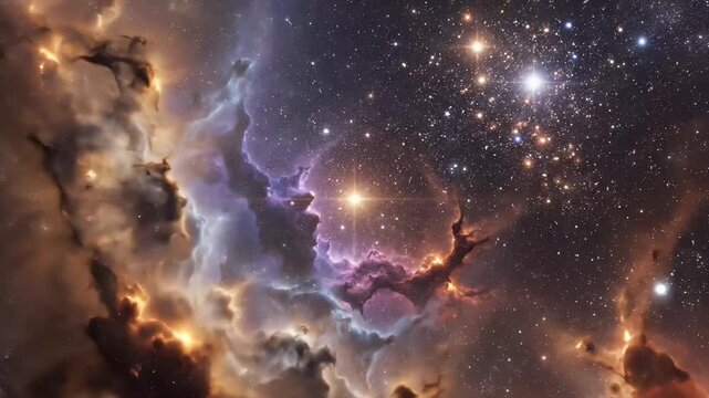Cosmic cloudscape abstract nebula with stars and celestial light