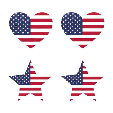 American patriotic symbols isolated on transparent background