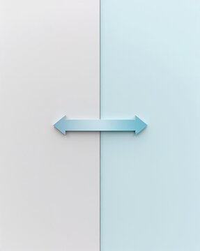 An arrow symbol indicating the concept of comparison, contrast, or choices between two directions. The arrow is positioned horizontally