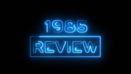 Business plan text illustration on black background. 1985 review concept business and financial year. Growing economy investment target and goal achievement on strategy. 