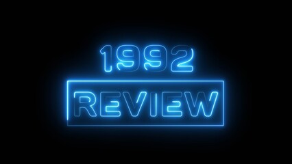 Business plan text illustration on black background. 1992 review concept business and financial year. Growing economy investment target and goal achievement on strategy. 