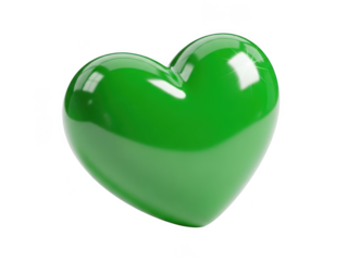 Bright green heart shape
