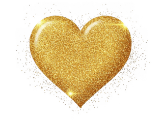Shimmering golden heart