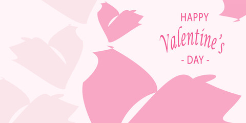 Happy valentines day with hearts and clouds paper craft on pink background. love for happy  valentine's day greeting card. trendy design