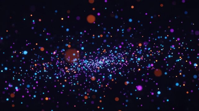 Vibrant abstract background with colorful dots and particles in space theme