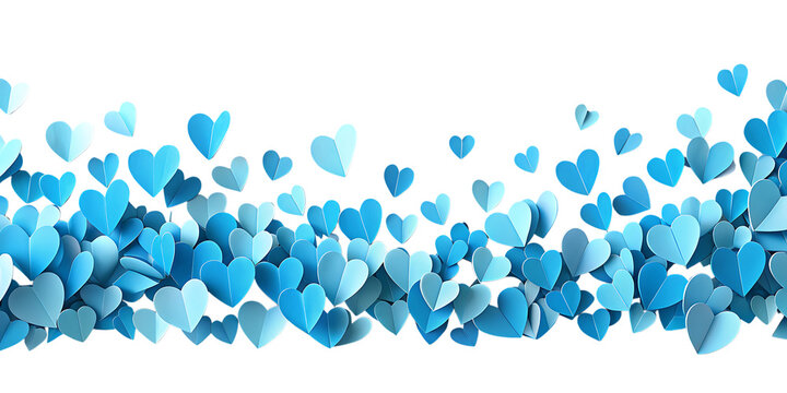 Blue hearts on black background heart shapes floating hearts