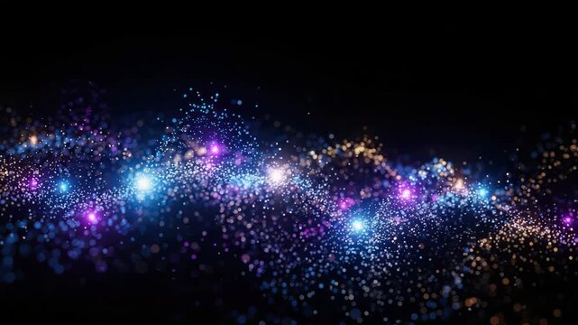 Vibrant cosmic background with colorful stars and light effects space theme for design