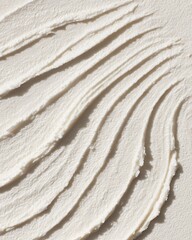 Creamy white texture with cosmetic product smears. Abstract background of natural beauty skincare or food dairy product.