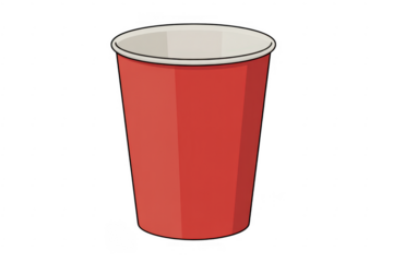Red disposable paper cup red paper cup disposable cup isolated on a transparent background