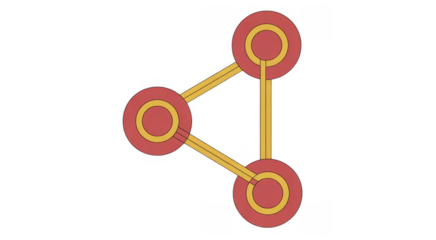 Red and yellow molecular structure model molecule 3D model isolated on a transparent background