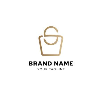 Modern S Lettermark Logo with Shopping Bag Symbol for Retail, Ecommerce, and Business Branding