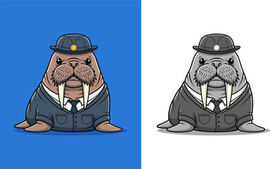 walrus detective agency cartoon character.