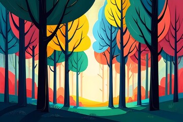 colorful autumn trees