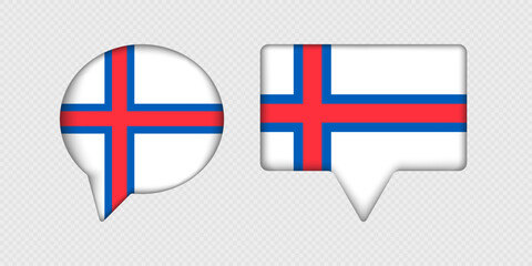 Fototapeta premium Flag of Faroe Islands in speech bubble.
