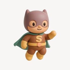Obraz premium Cute superhero cartoon character illustration.