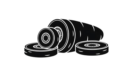 Stack of Adjustable Dumbbells Fitness Equipment.