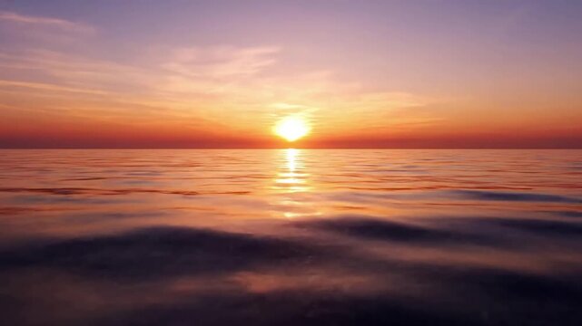 Abstract Water Surface Reflections A close-up, almost abstract view of the ocean water, focusing on the distorted reflections of the bright summer sky and distant elements, emphasizing movement and