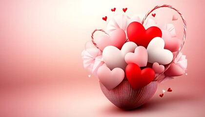 Valentine background with hearts.