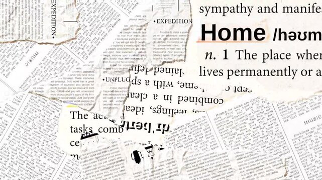 black and white grunge collage-inspired newspaper overlay, fast motion