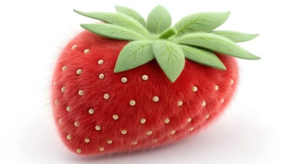 Strawberry's Sweet Allure: Captivating close-up of a perfectly formed strawberry, its vibrant red skin adorned with delicate seeds.