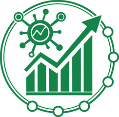Flat social analytics signal icon flat green vector illustration